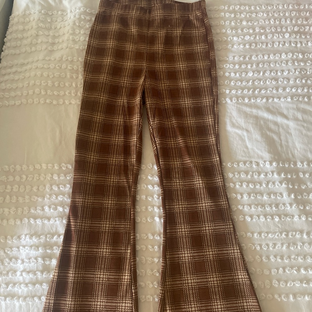 Target Brown Plaid Boot Cut Pants